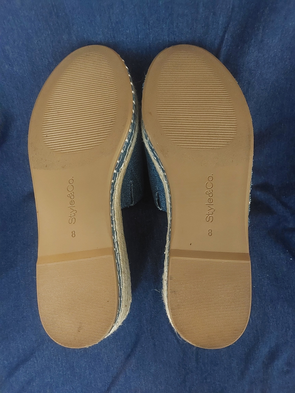 Style & Co. Denim Slide Wedge Sandals - BluePic. Sz 8 - Picture 8 of 9